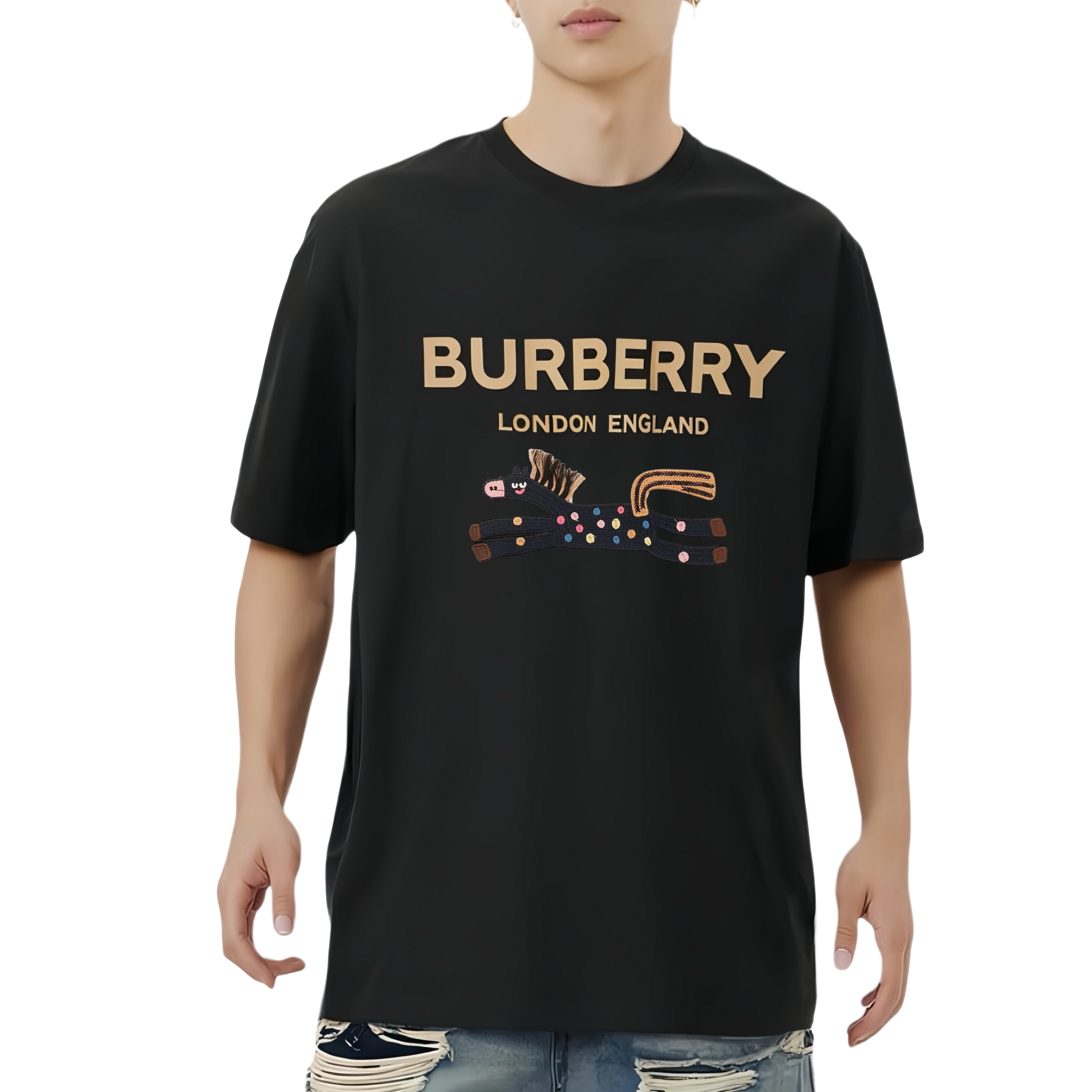 Burberry Kaos Logo Seri Huruf, Unisex, COD '"B-63