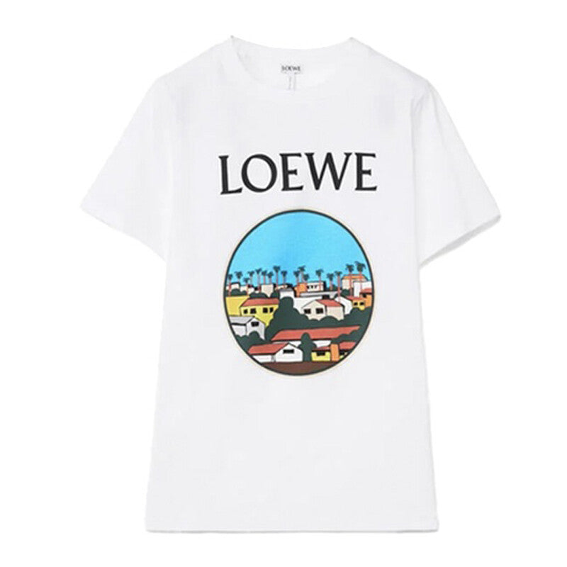 Kaos Pendek LOEWE dengan Motif Gambar/Cetak, Cocok untuk Pria dan Wanita -LE-02