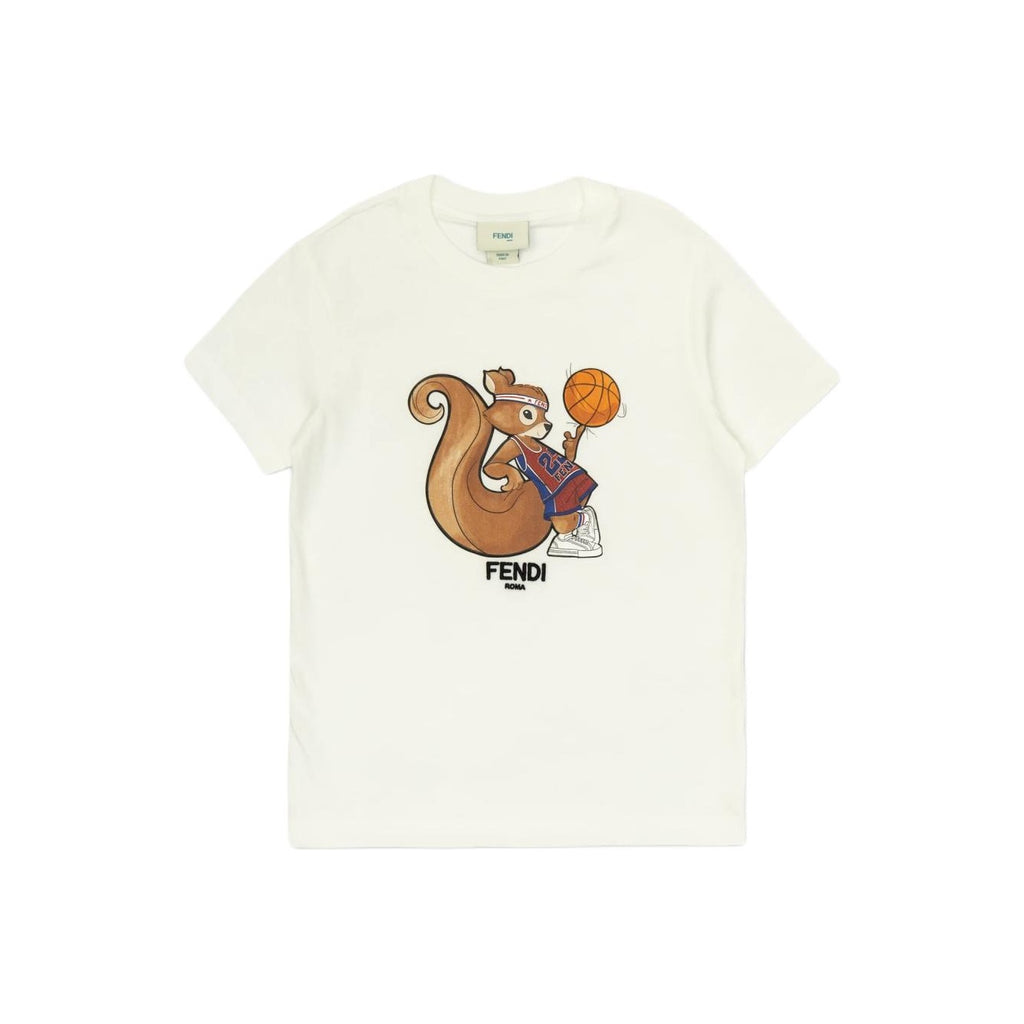 Kaos Pendek FENDI dengan Motif Gambar/Cetak, Cocok untuk Pria dan WanitaF-38