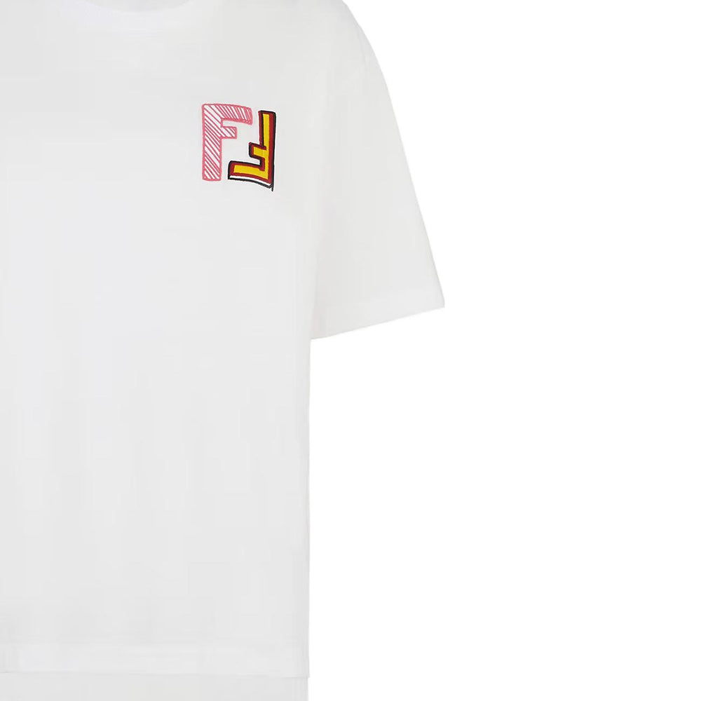 Kaos Pendek FENDI dengan Motif Gambar/Cetak, Cocok untuk Pria dan WanitaF-25