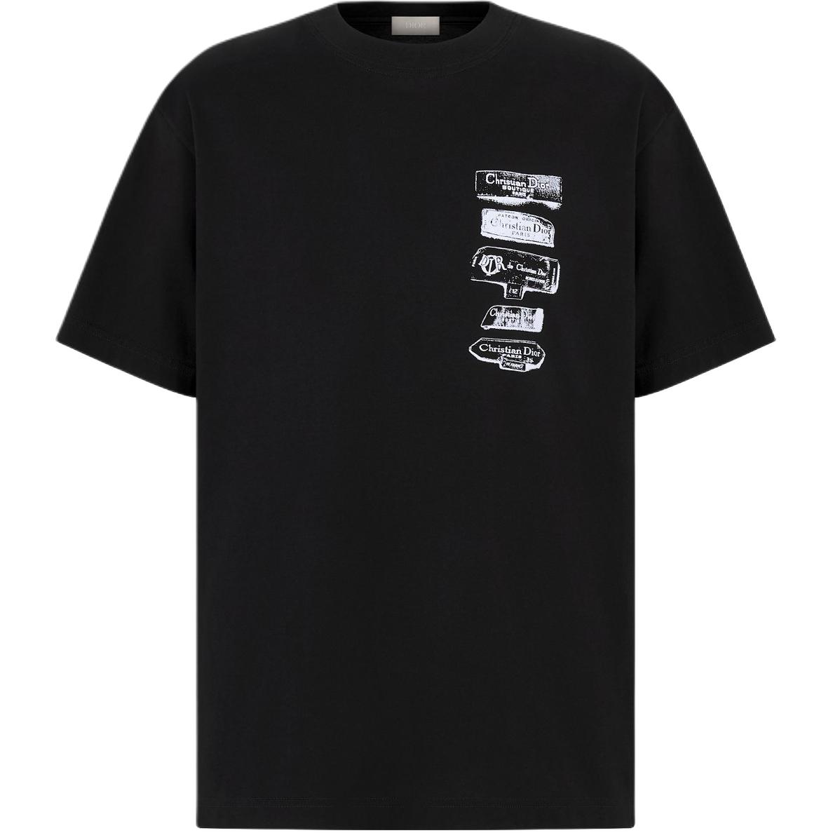 Kaos Pendek DIOR dengan Motif Gambar/Cetak, Cocok untuk Pria dan Wanita  -D-19