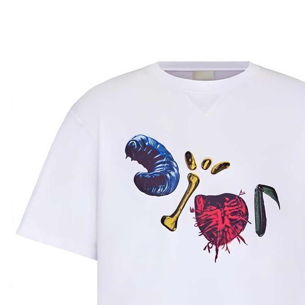 Kaos Pendek DIOR dengan Motif Gambar/Cetak, Cocok untuk Pria dan Wanita  -D-15