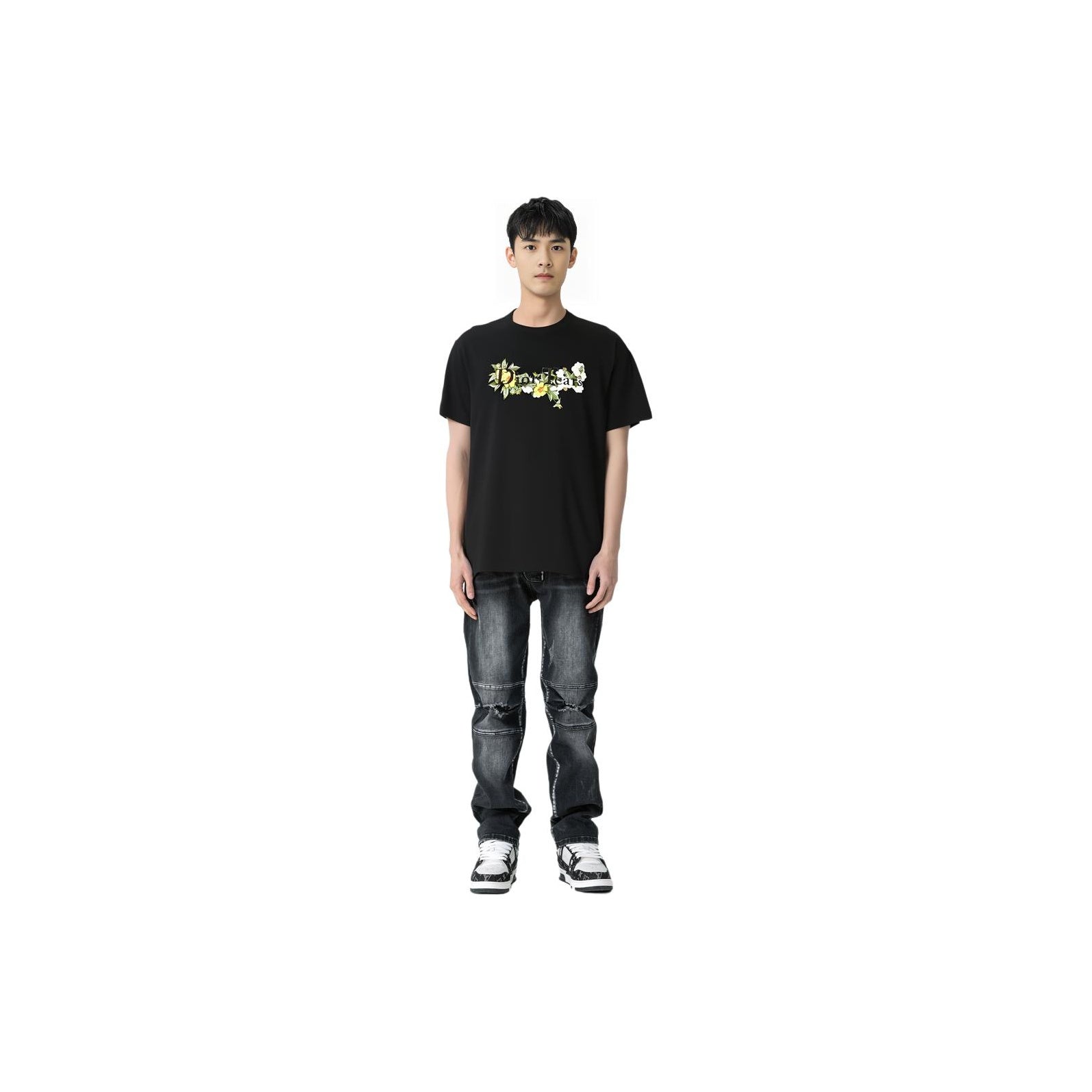 Kaos Pendek DIOR dengan Motif Gambar/Cetak, Cocok untuk Pria dan Wanita  -D-11