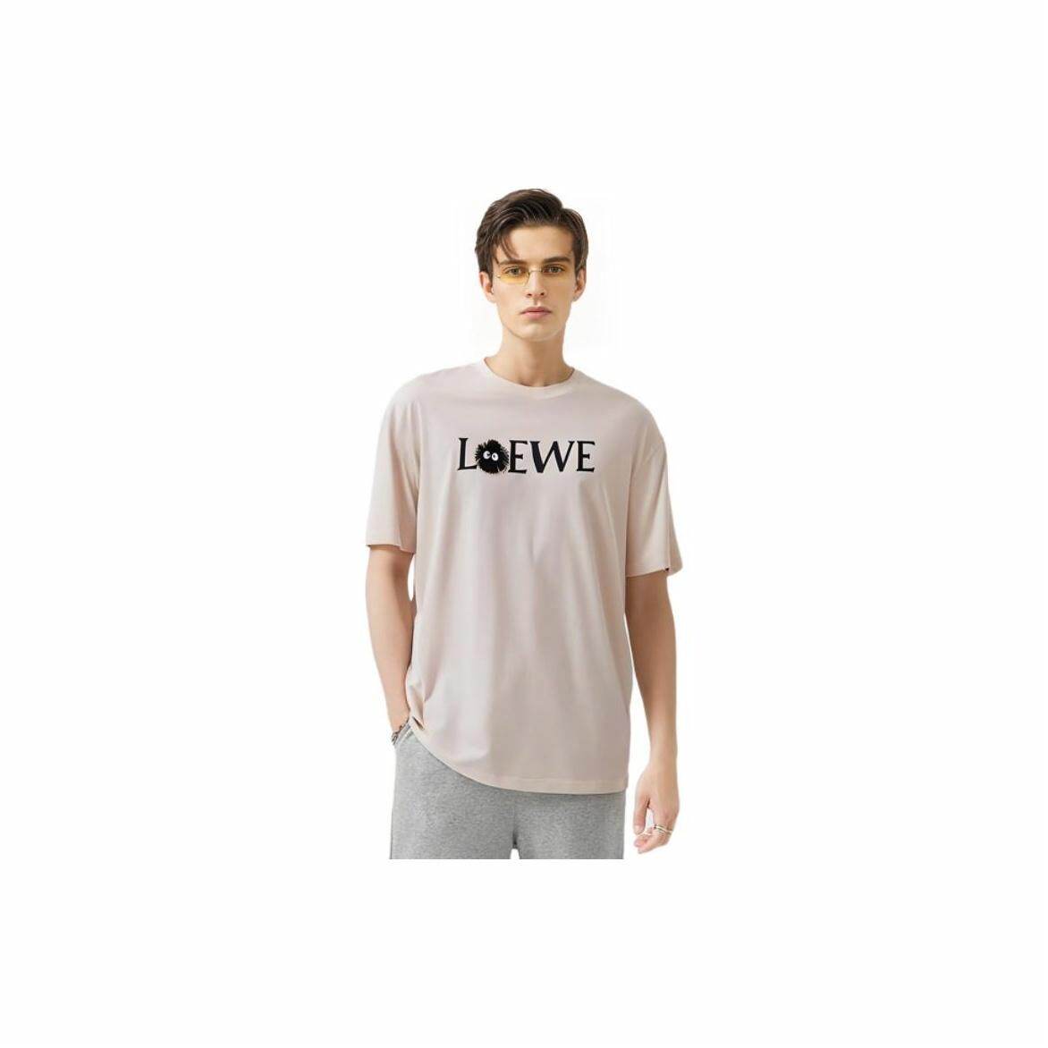 Kaos Pendek LOEWE dengan Motif Gambar/Cetak, Cocok untuk Pria dan Wanita -LE-10