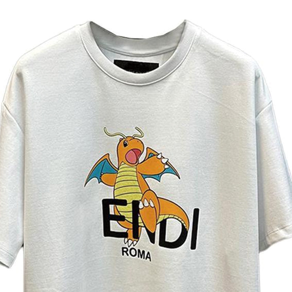 Kaos Pendek FENDI dengan Motif Gambar/Cetak, Cocok untuk Pria dan WanitaF-03