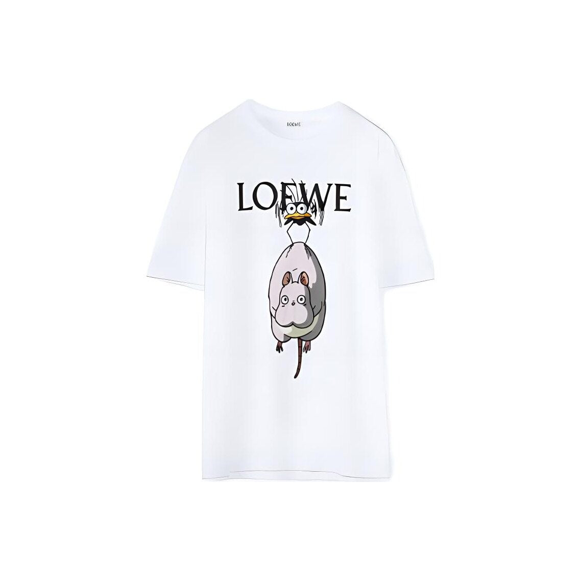 Kaos Pendek LOEWE dengan Motif Gambar/Cetak, Cocok untuk Pria dan Wanita -LE-11