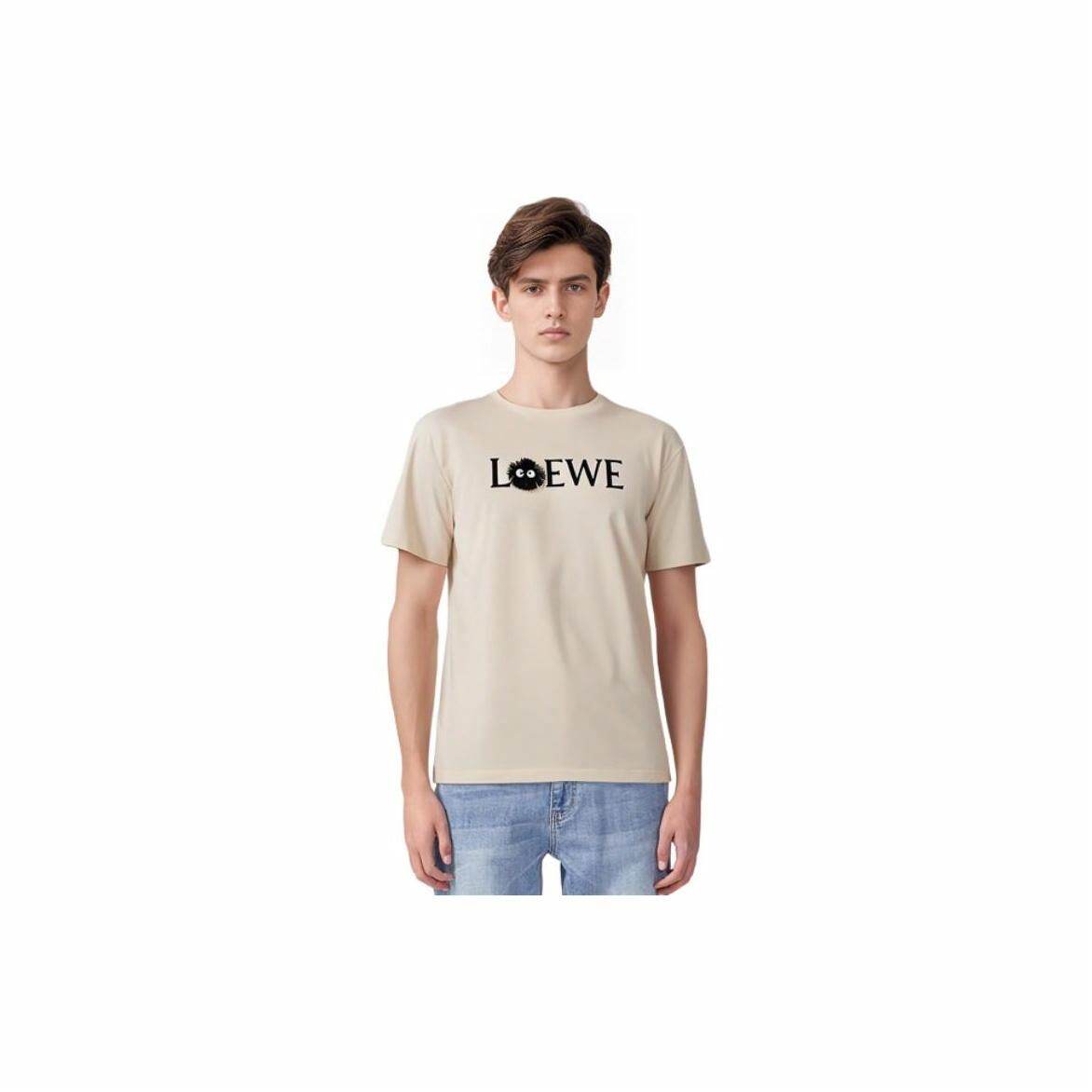 Kaos Pendek LOEWE dengan Motif Gambar/Cetak, Cocok untuk Pria dan Wanita -LE-10