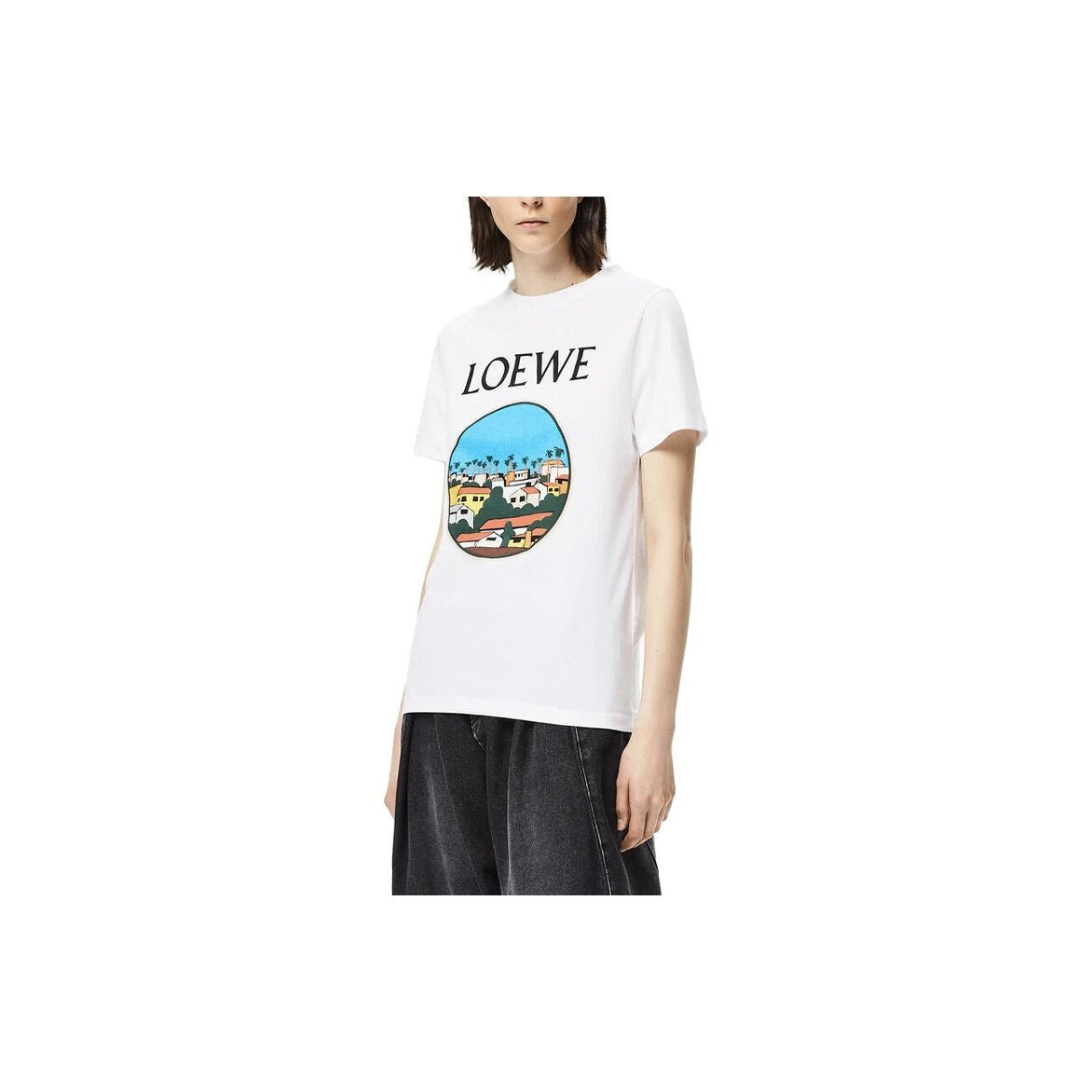 Kaos Pendek LOEWE dengan Motif Gambar/Cetak, Cocok untuk Pria dan Wanita -LE-02