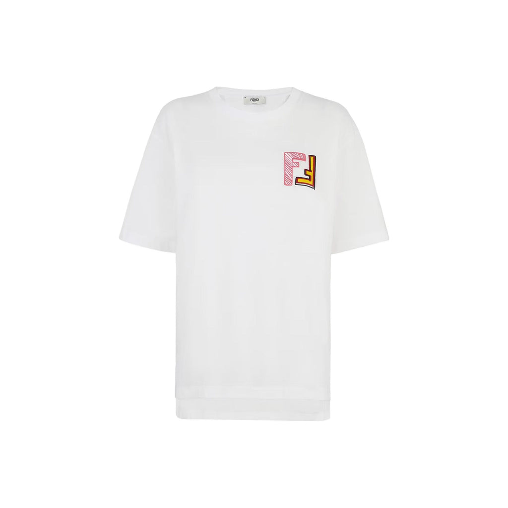 Kaos Pendek FENDI dengan Motif Gambar/Cetak, Cocok untuk Pria dan WanitaF-25