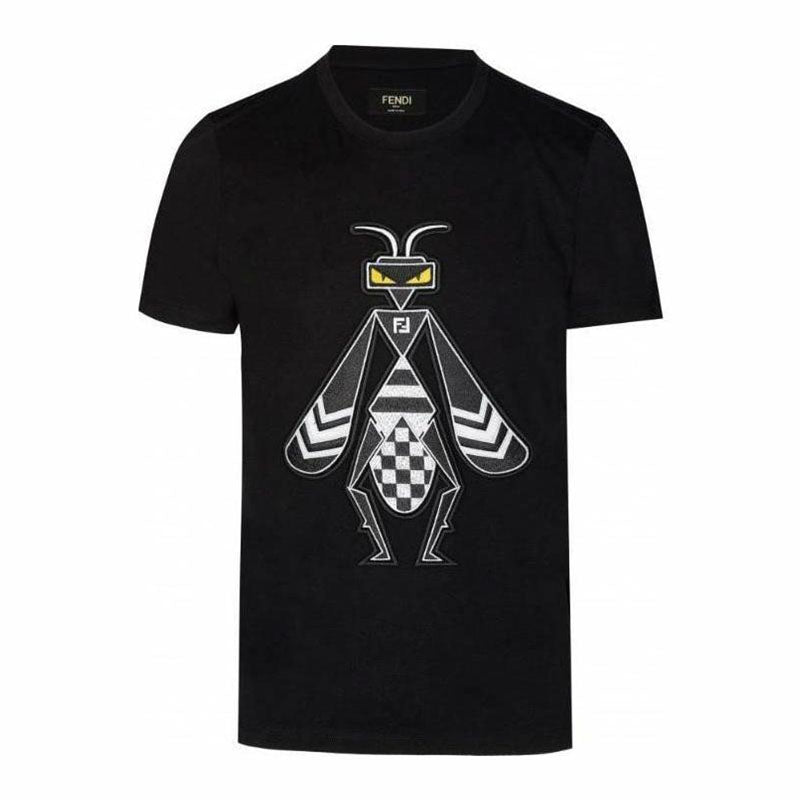 Kaos Pendek FENDI dengan Motif Gambar/Cetak, Cocok untuk Pria dan WanitaF-48